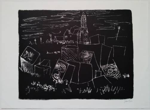 John Piper lithograph `Easton, Portland, Dorset..`, 1964, English